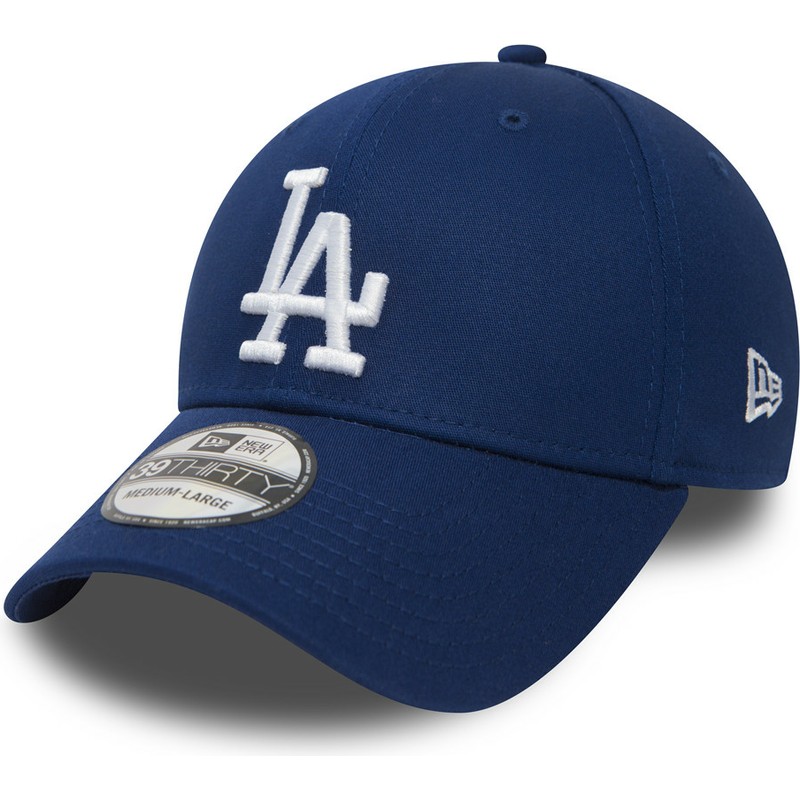 casquette-courbee-bleue-ajustee-39thirty-essential-los-angeles-dodgers-mlb-new-era