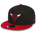 casquette-plate-noire-et-rouge-snapback-9fifty-chicago-bulls-nba-new-era