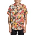 chemise-a-manche-courte-multicolore-psych-floral-army-volcom