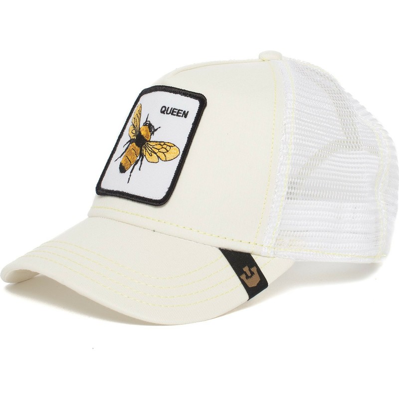 casquette-trucker-blanche-abeille-queen-bee-goorin-bros
