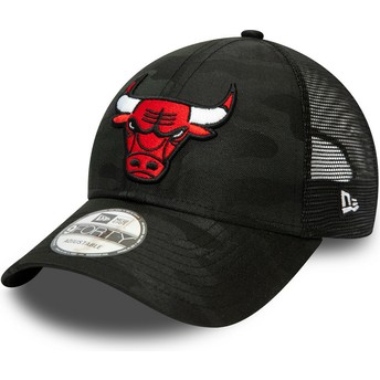 Casquette courbée camouflage noire ajustable 9FORTY Home Field Chicago Bulls NBA New Era