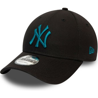 Casquette courbée noire ajustable avec logo bleu 9FORTY League Essential New York Yankees MLB New Era
