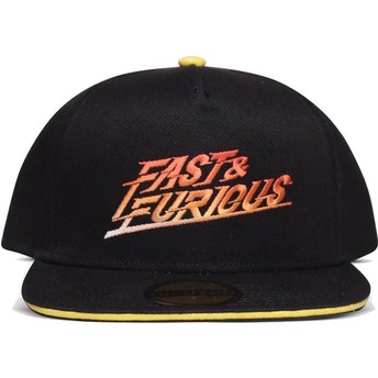 Casquette plate noire snapback Gradient Logo Fast & Furious Difuzed