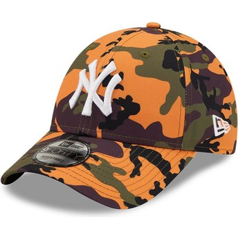Casquette courbée camouflage orange ajustable 9FORTY All Over Urban Print New York Yankees MLB New Era