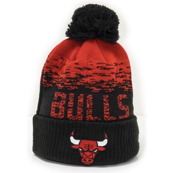 Bonnet noir et rouge avec pompom Sport Cuff Chicago Bulls NBA New Era