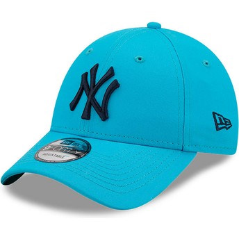 Casquette courbée bleue ajustable avec logo bleu 9FORTY League Essential New York Yankees MLB New Era