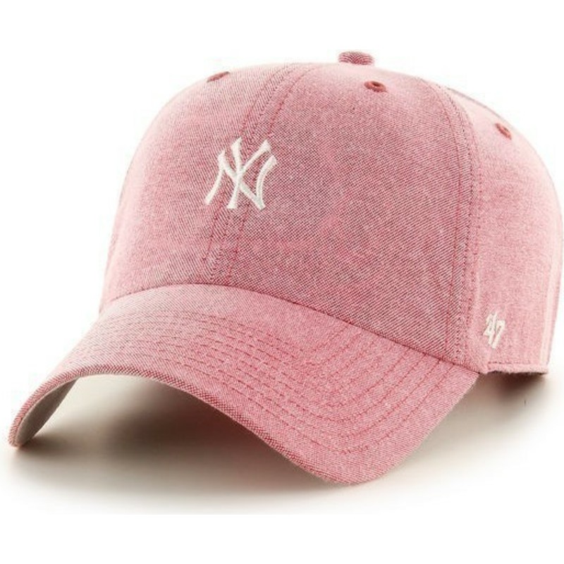 casquette-a-visiere-courbee-rouge-avec-petit-logo-blanc-mlb-newyork-yankees-47-brand